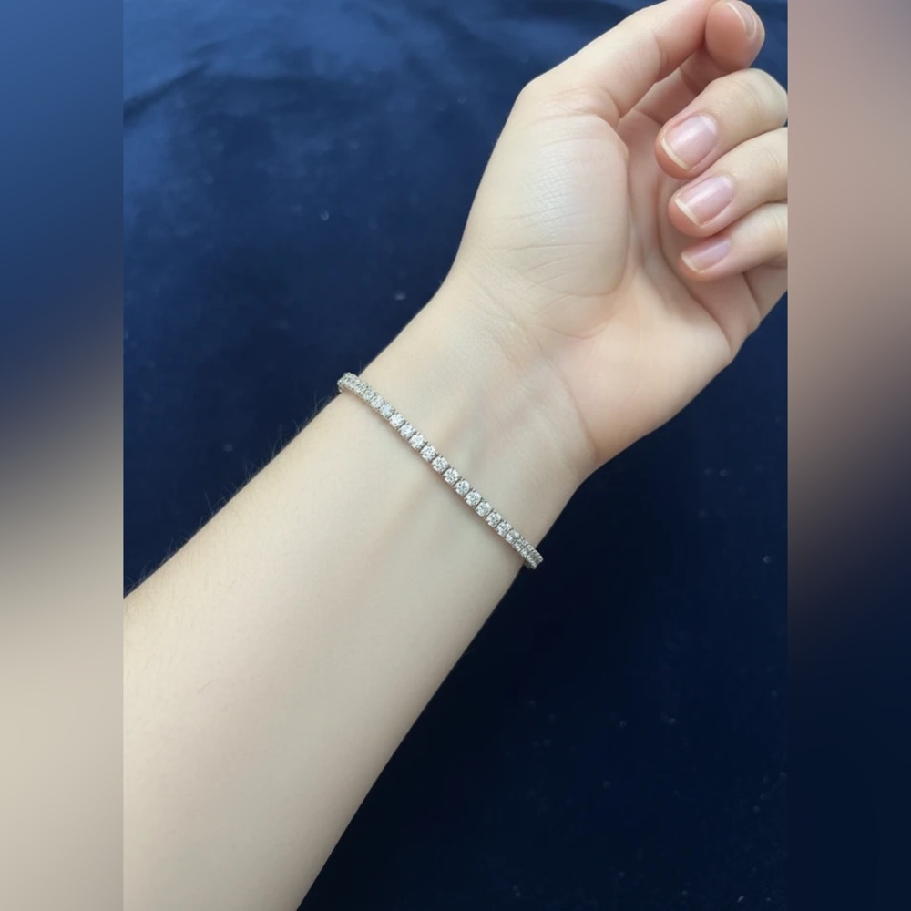 Moissanite Tennis Bracelet 3mm, Hearts & Arrows Cut – 925 Sterling Silver